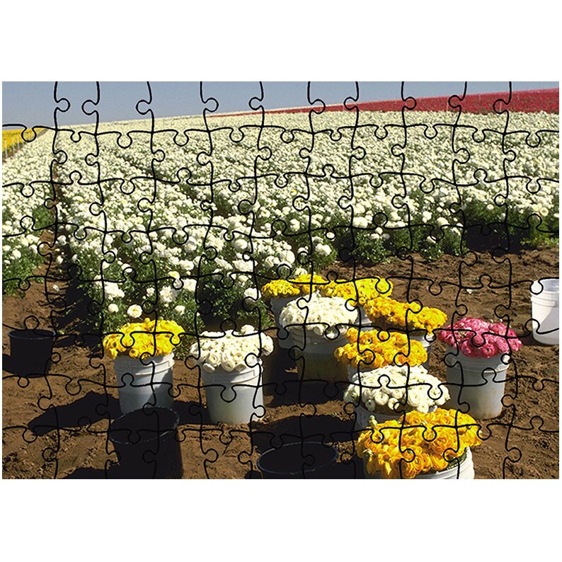 Puzzle Heartwork 96 piese, Randuri de flori, Latime 40,5 cm x Inaltime 28,5 cm