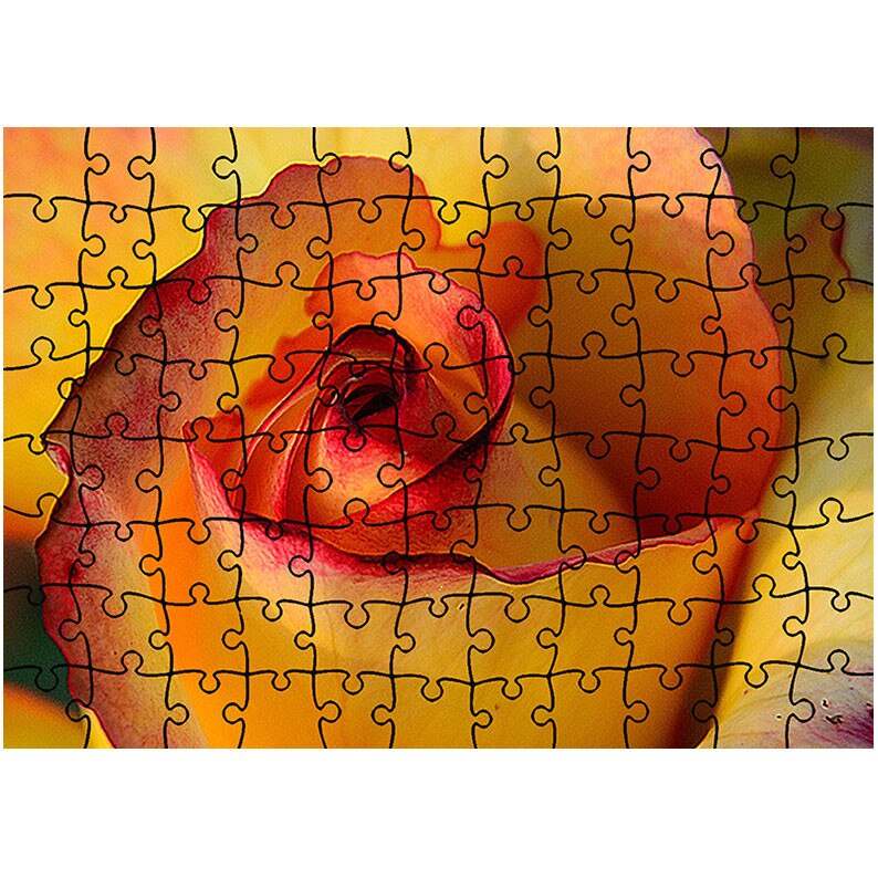 Puzzle Heartwork 96 piese, Trandafir galben, Latime 40,5 cm x Inaltime 28,5 cm