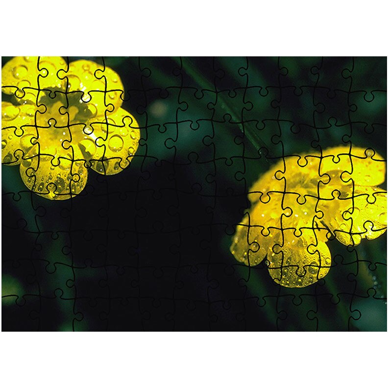 Puzzle Heartwork 96 piese, Doua floricele galbene, Latime 40,5 cm x Inaltime 28,5 cm
