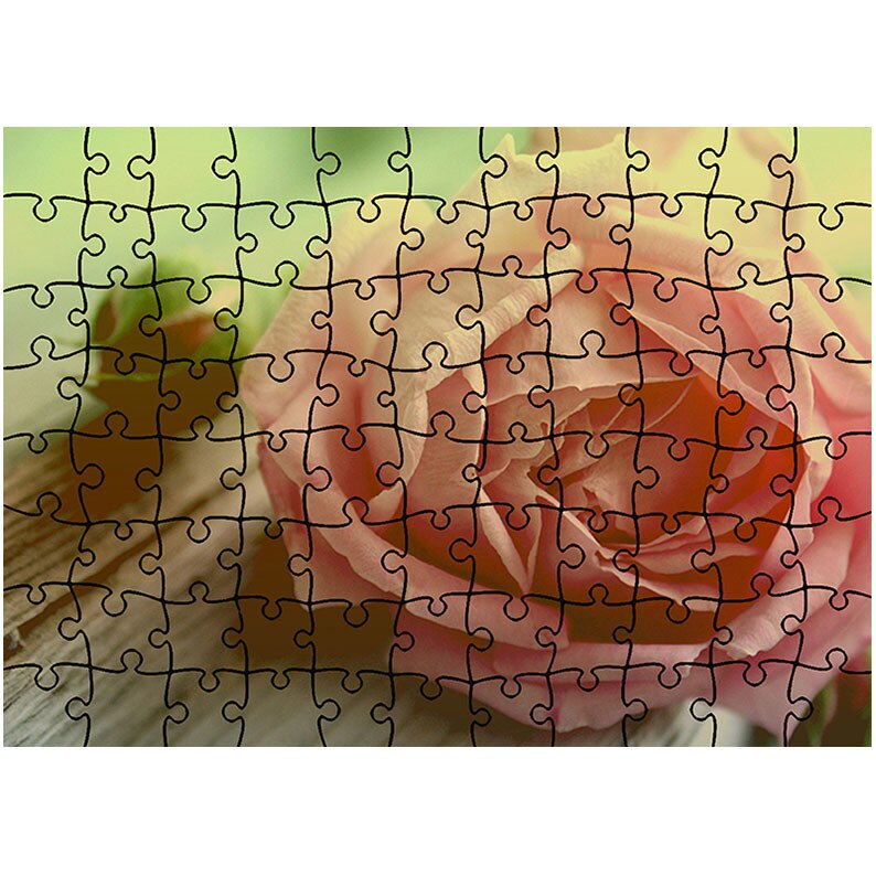 Puzzle Heartwork 96 piese, trandafir roz piersica, Latime 40,5 cm x Inaltime 28,5 cm