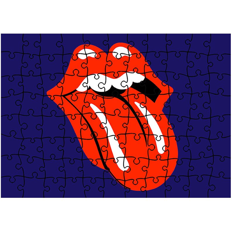 Puzzle Heartwork 96 piese, Sigla formatiei The Rolling Stones, Latime 40,5 cm x Inaltime 28,5 cm