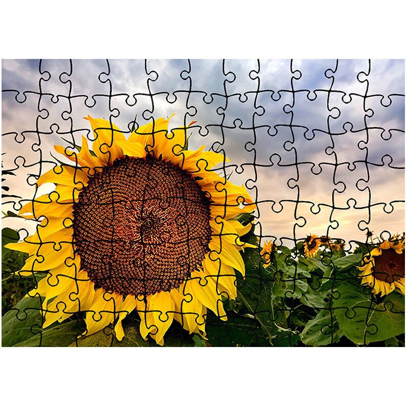 Puzzle Heartwork 96 piese, Camp de floarea soarelui, Latime 40,5 cm x Inaltime 28,5 cm
