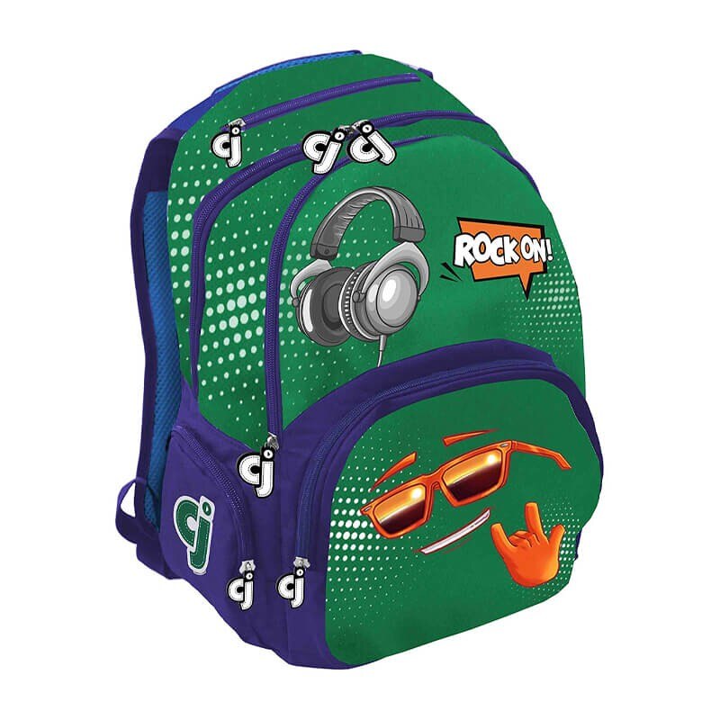 Ghiozdan scoala 4 compartimente CJ Verde 44x38x20 cm