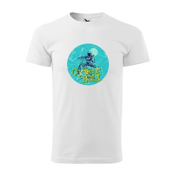 Tricou alb barbati, idee de cadou, pentru biciclisti de BMX, CyberBmx, marime S Tricou alb barbati, idee de cadou, pentru biciclisti de BMX, CyberBmx, marime S