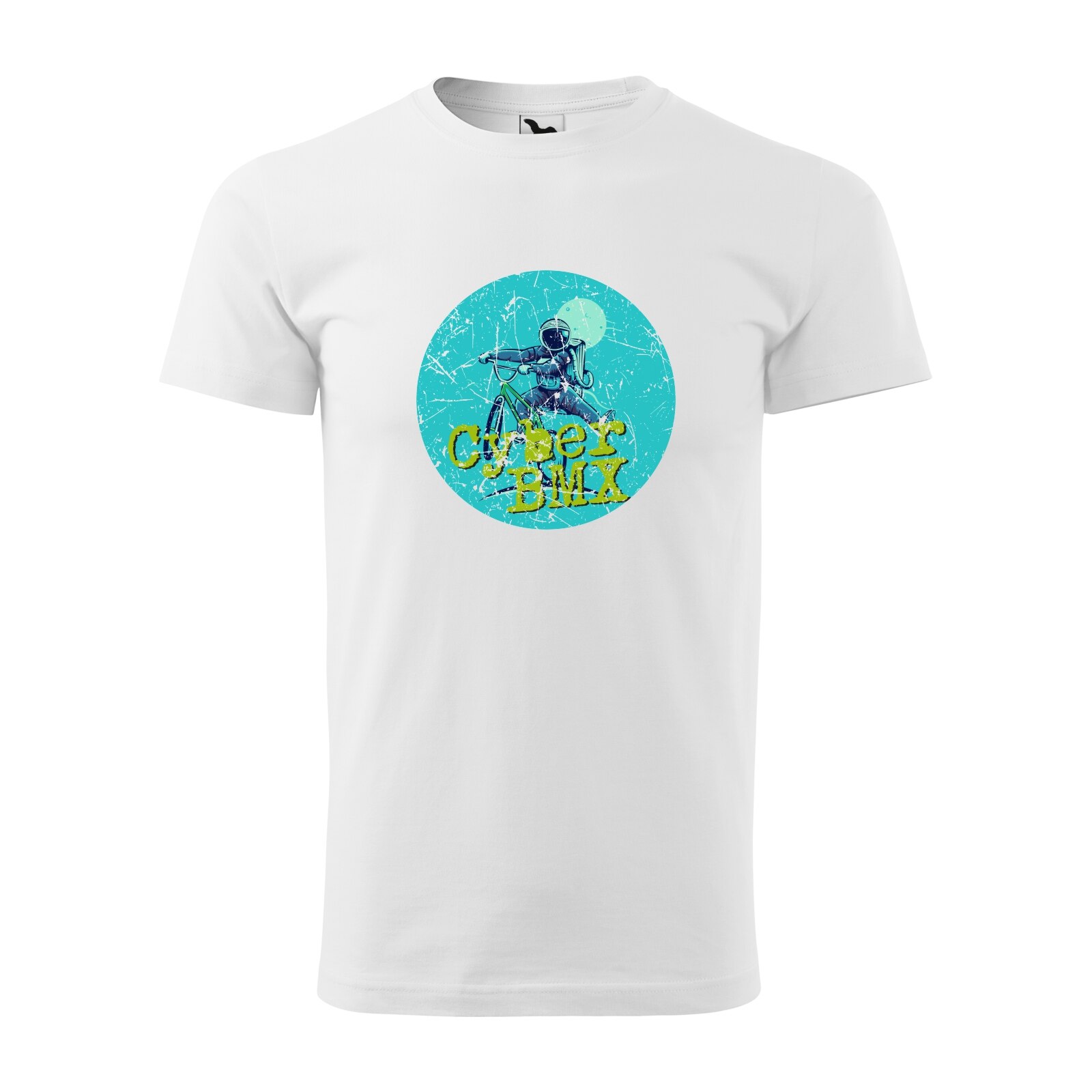 Tricou alb barbati, idee de cadou, pentru biciclisti de BMX, CyberBmx, marime 2XL
