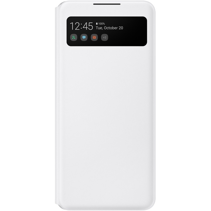 Предпазен калъф Samsung S View Wallet Cover за A42 (5G), White