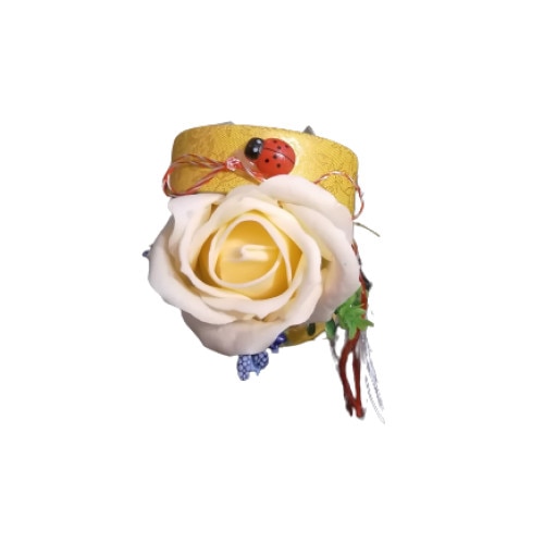 Martisor in cutie cu trandafir din sapun parfumat somon