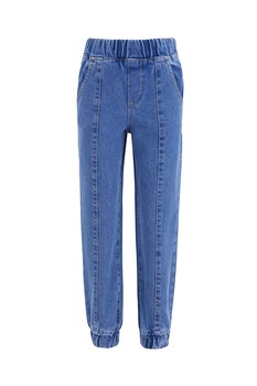 DeFacto, Pantaloni jogger cu talie inalta, Albastru DeFacto, Pantaloni jogger cu talie inalta, Albastru