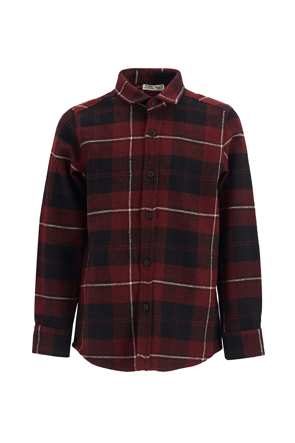 DeFacto, Camasa cu model in carouri, Rosu inchis/Negru/Alb