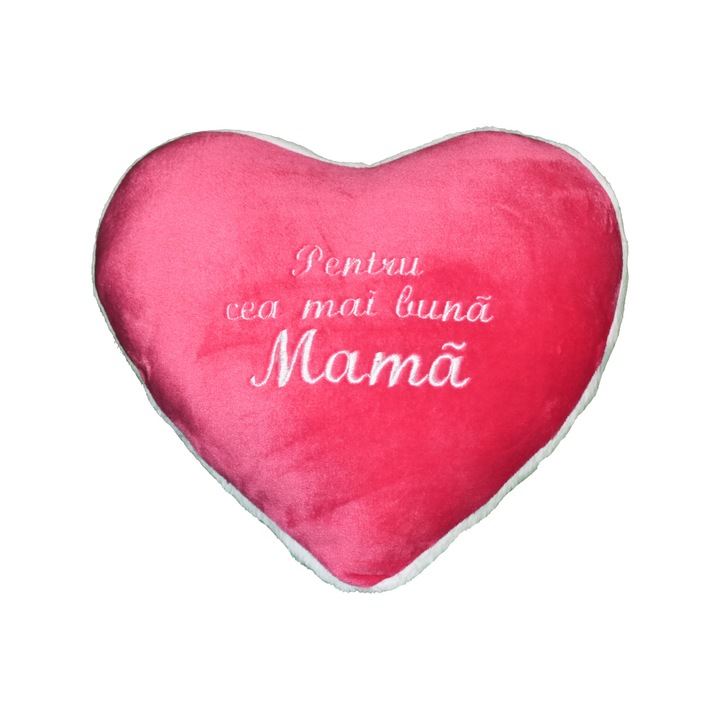 Perna Inimioara ”Pentru cea mai buna Mama”, roz, 40x42 cm, material flanelfleece
