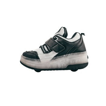 Pantofi sport cu roti si leduri - Outsiders, Argintiu/Negru Pantofi sport cu roti si leduri - Outsiders, Argintiu/Negru