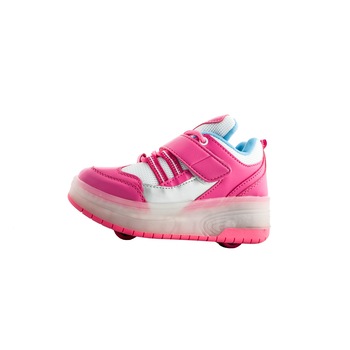 Pantofi sport cu roti si leduri, Outsiders, Roz/Argintiu Pantofi sport cu roti si leduri, Outsiders, Roz/Argintiu