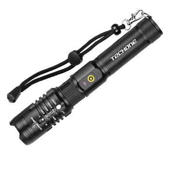 Lanterna LED Techone® SK1919, din aluminiu, sursa XHP50, profesionala, focus ajustabil, acumulator, rezistenta la apa, incarcare USB, 2500 lumeni, negru Lanterna LED Techone® SK1919, din aluminiu, sursa XHP50, profesionala, focus ajustabil, acumulator, rezistenta la apa, incarcare USB, 2500 lumeni, negru