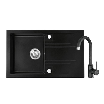 Set Chiuveta bucatarie Ferro Mezzo II 1 Cuva si Picurator 78x48 cm GRAFIT si Baterie Ferro FREYA stativa bucatarie BRF41B Set Chiuveta bucatarie Ferro Mezzo II 1 Cuva si Picurator 78x48 cm GRAFIT si Baterie Ferro FREYA stativa bucatarie BRF41B
