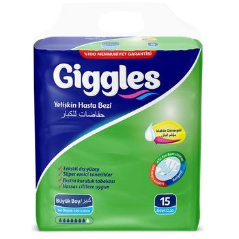 Scutece adulti, Giggles Adult, marimea L, 100-150 cm, 15 buc, pachet Economic Scutece adulti, Giggles Adult, marimea L, 100-150 cm, 15 buc, pachet Economic