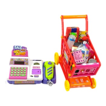 Set Casa de Marcat include Carucior pentru cumparaturi, Scanner de Produse si Multiple accesorii Set Casa de Marcat include Carucior pentru cumparaturi, Scanner de Produse si Multiple accesorii