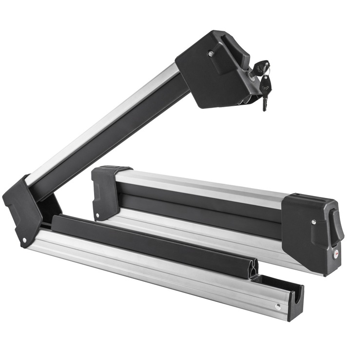 Suport schi snowboard Menabo Yelo 4 Silver pe bare transversale, 4 perechi ski / 2 snowboard