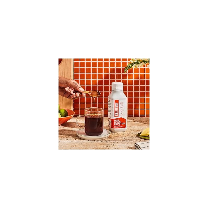 Bulletproof BRAIN OCTANE OIL, C8 MCT Oil, Ulei pur MCT, 473ml