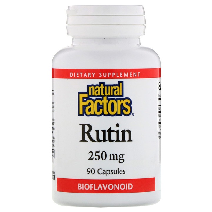 Supliment alimentar Rutin 250 mg, 90 caps, Natural Factors, antiinflamator, antioxidant, sustine sistemul imunitar