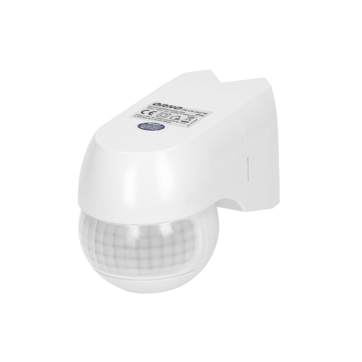 ORNO OR-CR-262 / W mozgásérzékelő, érzékelési szög 220 °, 1200W, IP44, fényerősség beállítása, függőlegesen és vízszintesen állítható, fehér