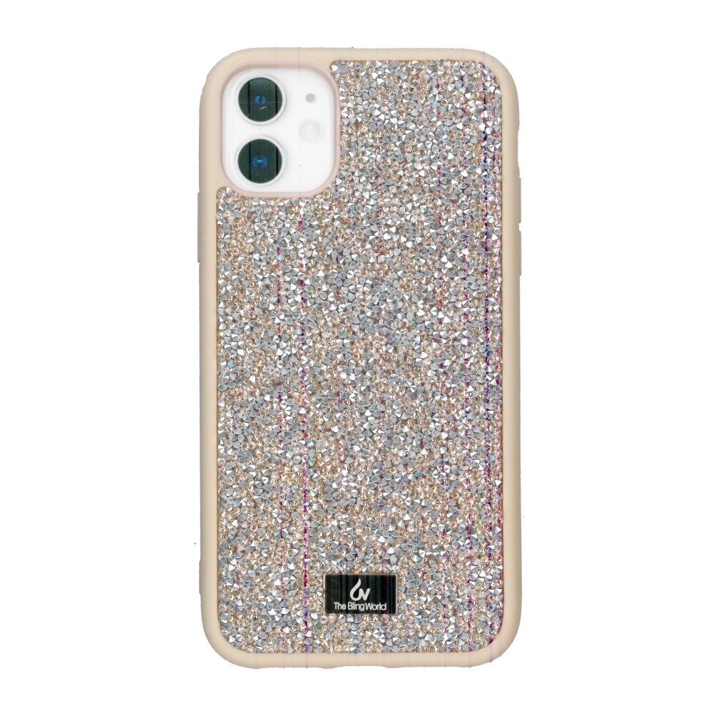 Husa protectie spate rose, Bling World Rock Diamond, pentru Apple iPhone 12/ 12 Pro (6.1)