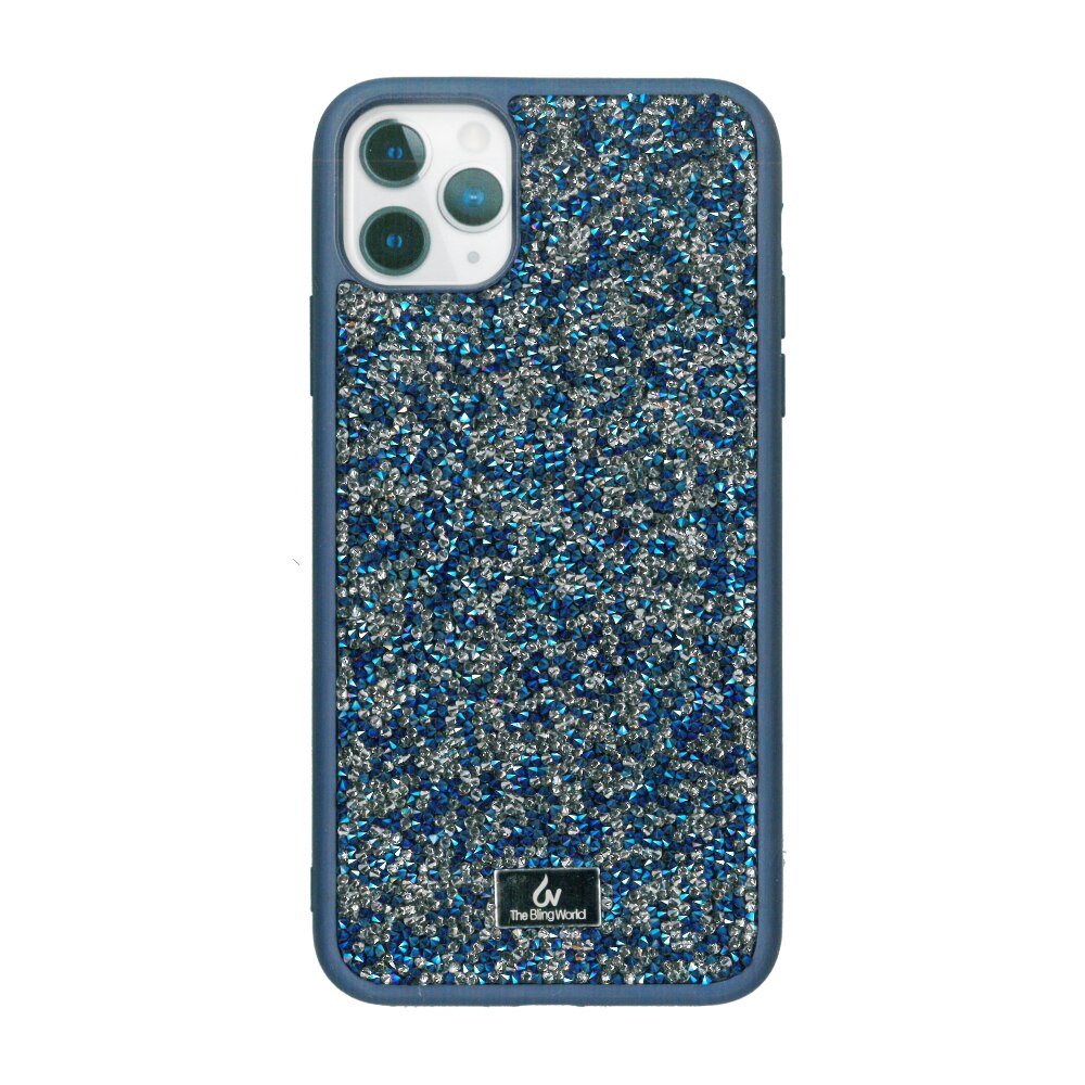 Husa protectie spate albastra, Bling World Rock Diamond, pentru Apple iPhone 12 Pro Max (6.7)