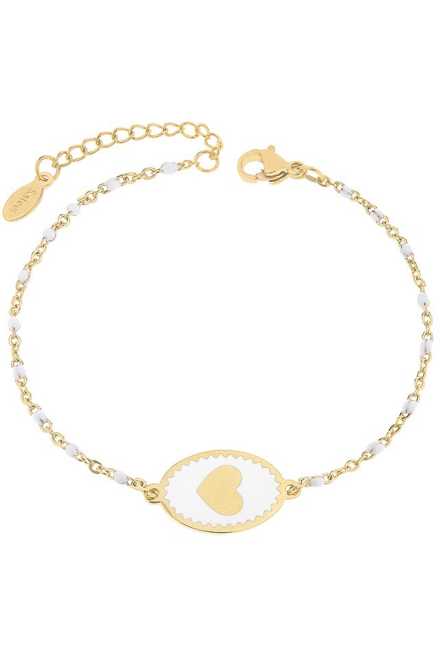 Bratara Inox Golden Heart 21 cm Bijouxmania