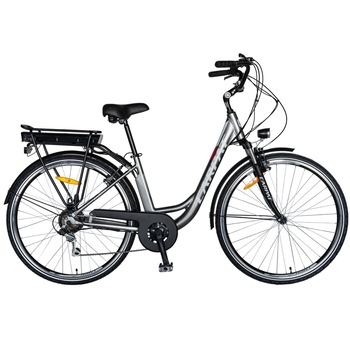 Bicicleta Electrica City (E-Bike), Roti 28 Inch, Motor 250W, Autonomie Max 60 Km, Carpat CSC10/10E Gri/Alb Bicicleta Electrica City (E-Bike), Roti 28 Inch, Motor 250W, Autonomie Max 60 Km, Carpat CSC10/10E Gri/Alb