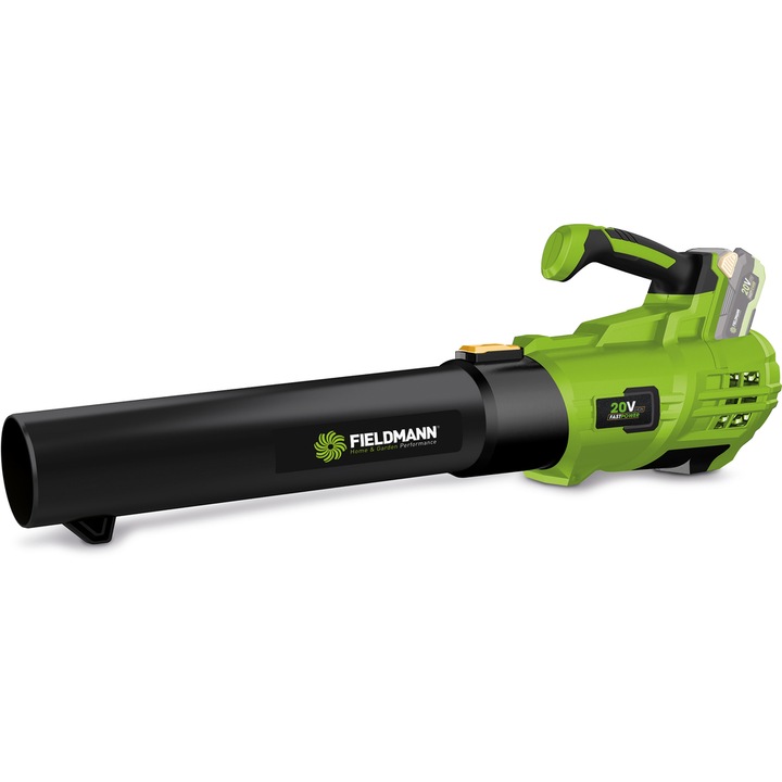 Fieldmann FZF 70605-0 Akkumulátoros lombfúvó, 1x20V Li-Ion akkumulátor, levegőfújási sebesség: 270 km/h, szívóteljesítmény: 9,53 m3 / min.