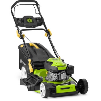 Masina de tuns gazon/iarba autopropulsata pe benzina Fieldmann FZR 5114-170BV, putere 3.75 CP, 2.8 KW, 170 CC, motor 4 timpi, latime taiere 51 cm, inaltime taiere 25 - 80 mm, 8 trepte de taiere, cos colector 62 L