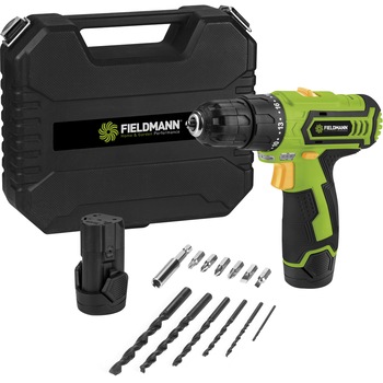 Masina de insurubat, Fieldmann, 12 V, 1200 mAh, 2 viteze, Verde/Negru