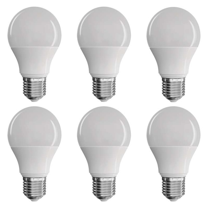 Emos ZQ5140.6 LED izzó classic, A60, E27, 9W, meleg fehér, 6db
