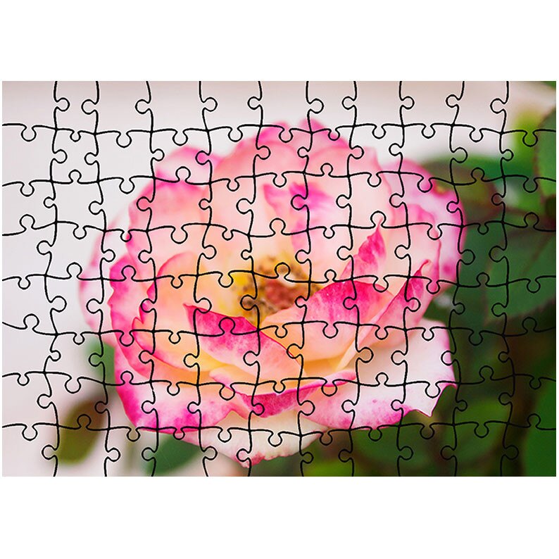 Puzzle Heartwork 96 piese, Trandafir alb, Latime 40,5 cm x Inaltime 28,5 cm