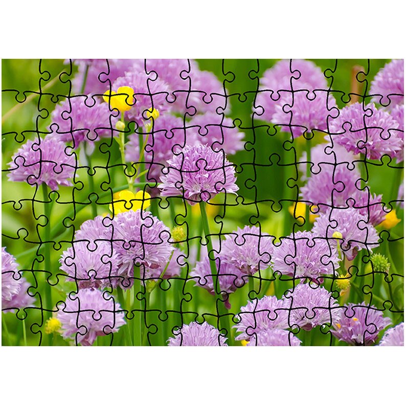 Puzzle Heartwork 96 piese, Flori violet salbatice, Latime 40,5 cm x Inaltime 28,5 cm