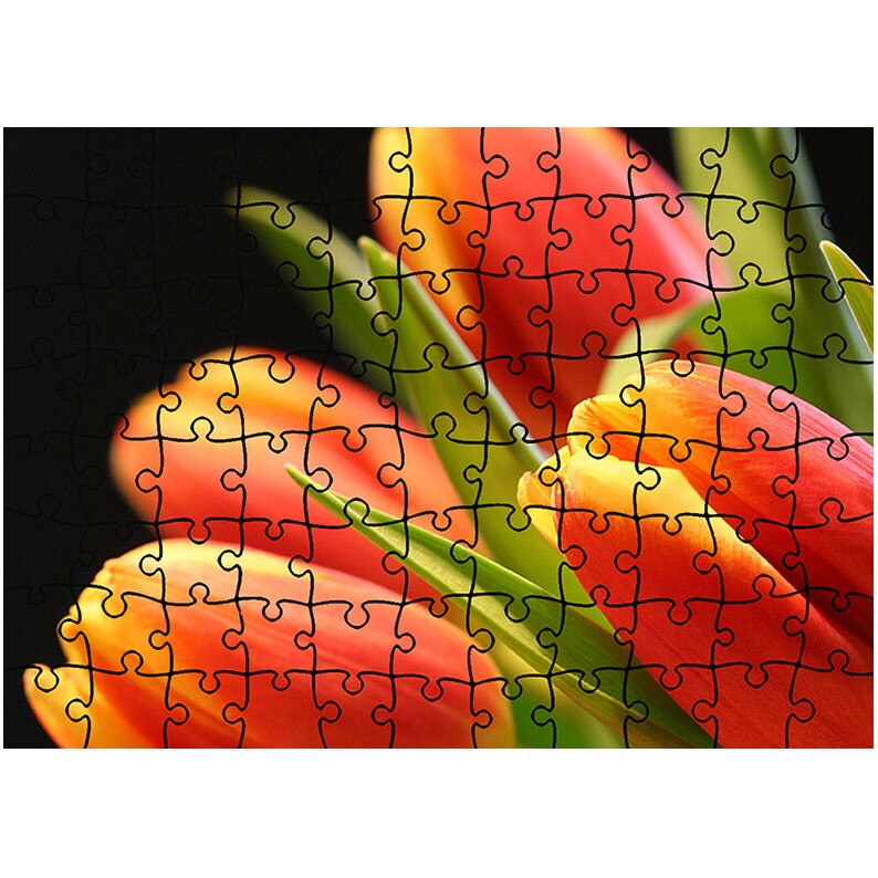 Puzzle Heartwork 96 piese, Muguri de lalea, Latime 40,5 cm x Inaltime 28,5 cm