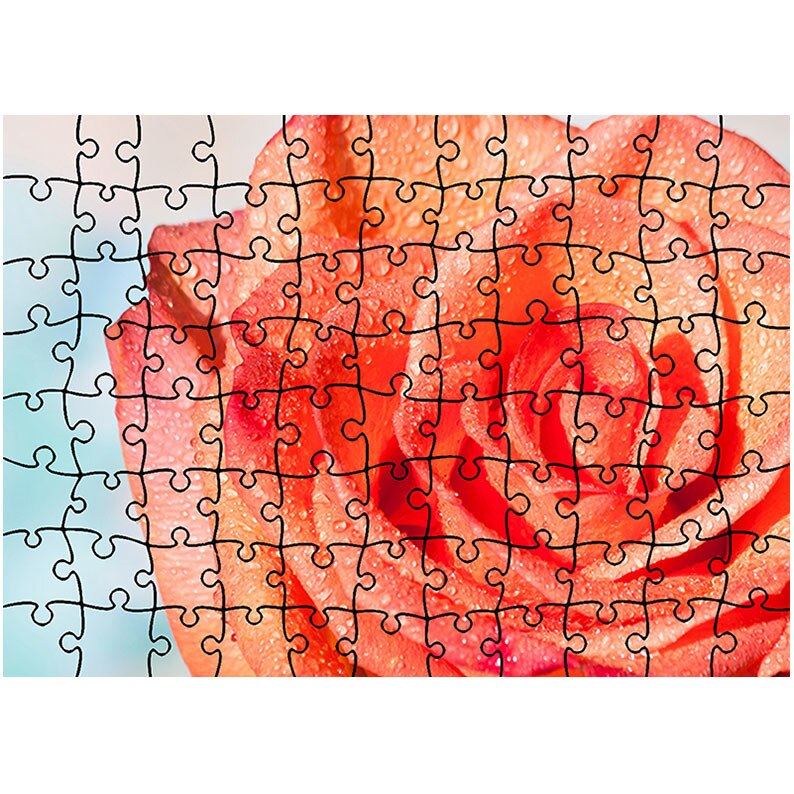 Puzzle Heartwork 96 piese, Trandafir portocaliu, Latime 40,5 cm x Inaltime 28,5 cm