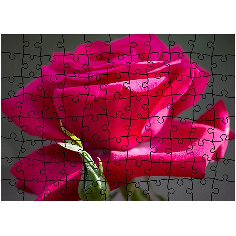 Puzzle Heartwork 96 piese, Trandafir rosu gingas, Latime 40,5 cm x Inaltime 28,5 cm