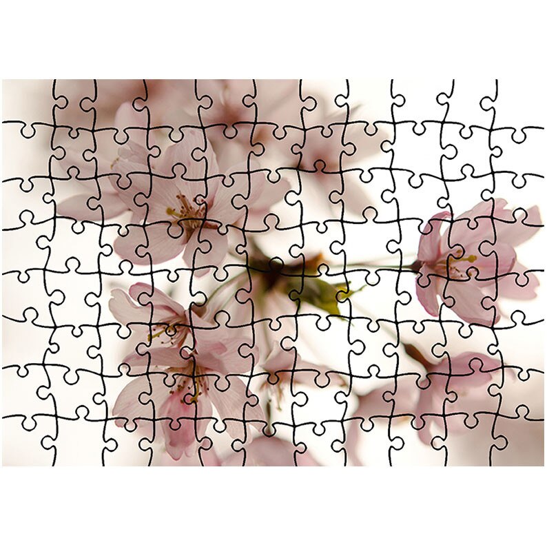 Puzzle Heartwork 96 piese, Floare roz japoneza, Latime 40,5 cm x Inaltime 28,5 cm