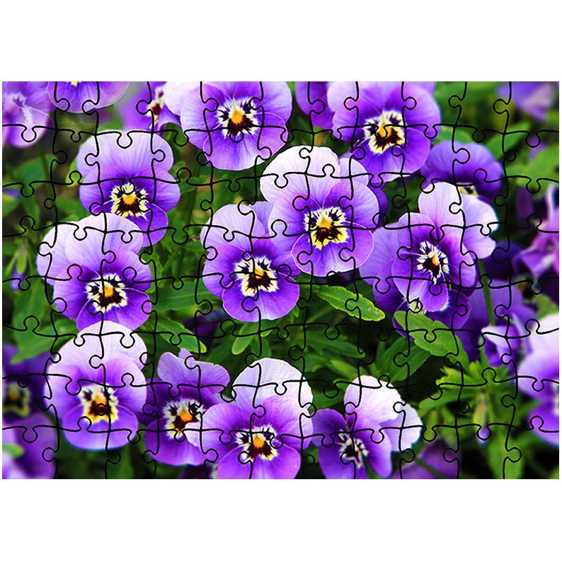 Puzzle Heartwork 96 piese, Panselute Violet, Latime 40,5 cm x Inaltime 28,5 cm