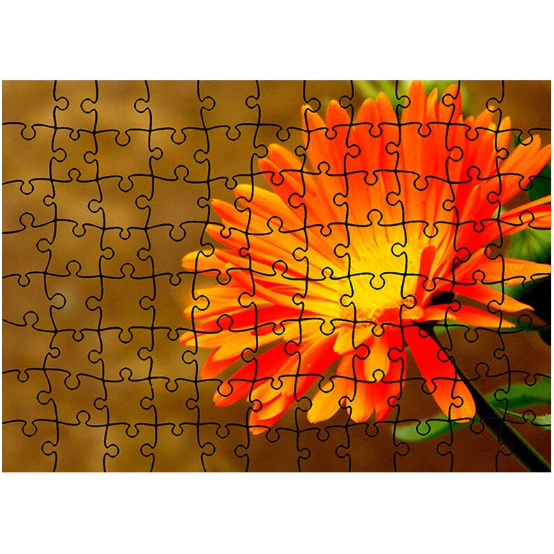 Puzzle Heartwork 96 piese, Floare Portocalie, Latime 40,5 cm x Inaltime 28,5 cm
