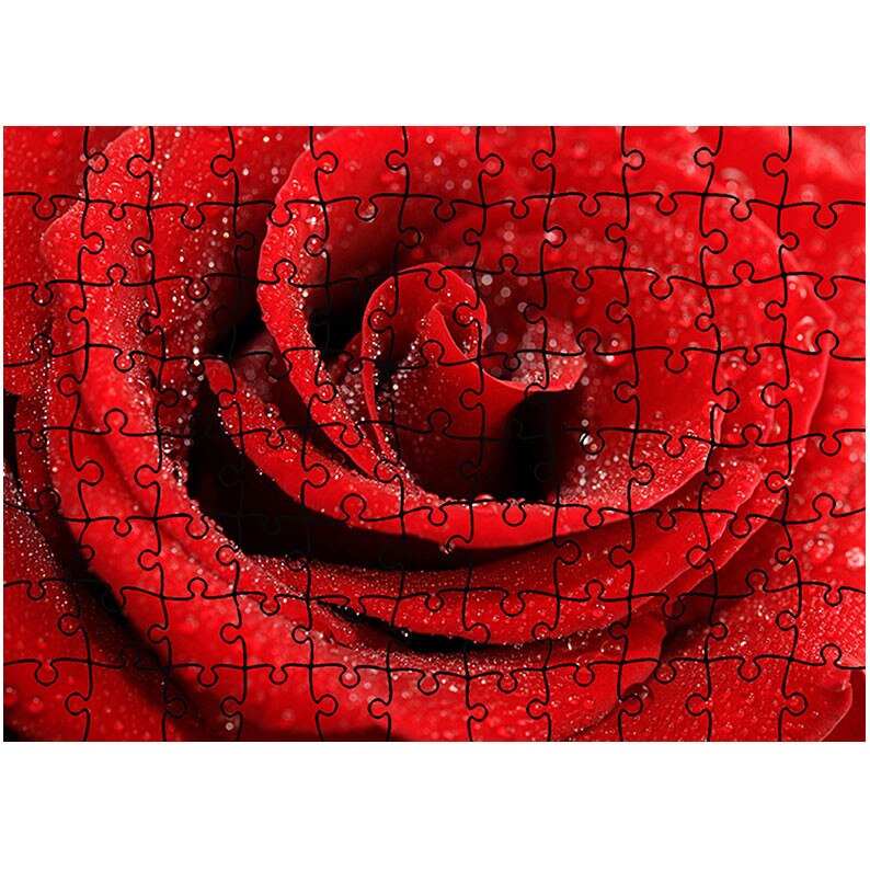 Puzzle Heartwork 96 piese, Trandafir cu bruma, Latime 40,5 cm x Inaltime 28,5 cm