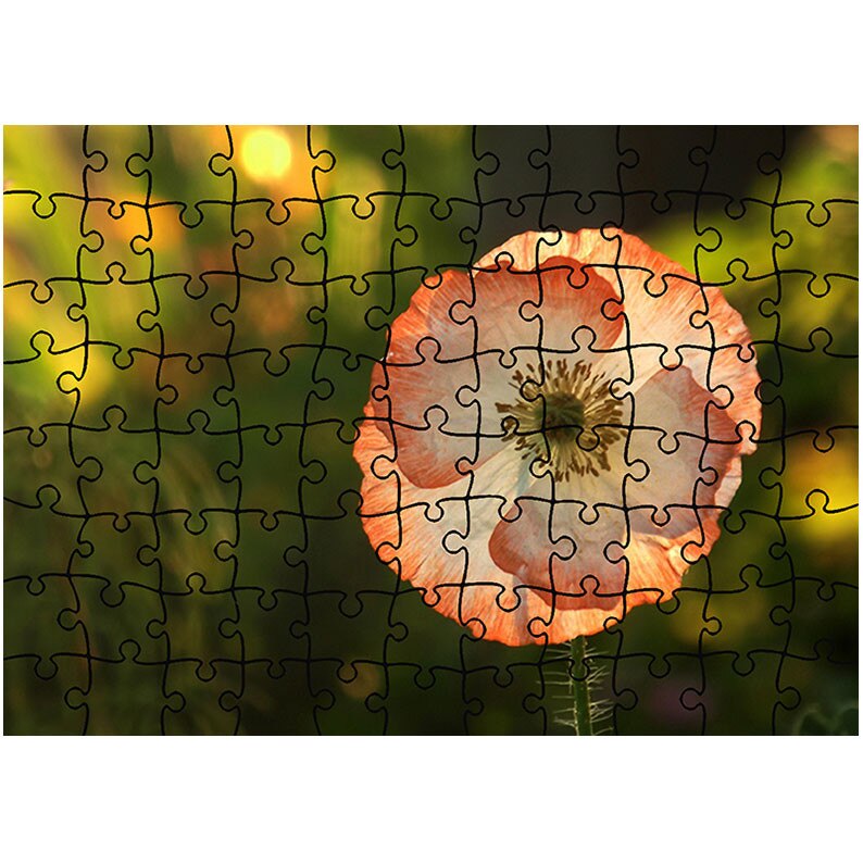 Puzzle Heartwork 96 piese, Floare de mac inflorita, Latime 40,5 cm x Inaltime 28,5 cm