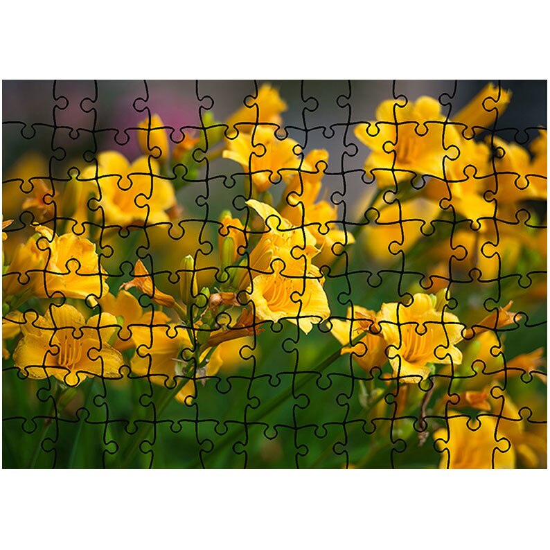 Puzzle Heartwork 96 piese, Liliac Galben, Latime 40,5 cm x Inaltime 28,5 cm