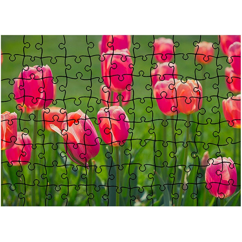 Puzzle Heartwork 96 piese, Lalele de camp, Latime 40,5 cm x Inaltime 28,5 cm