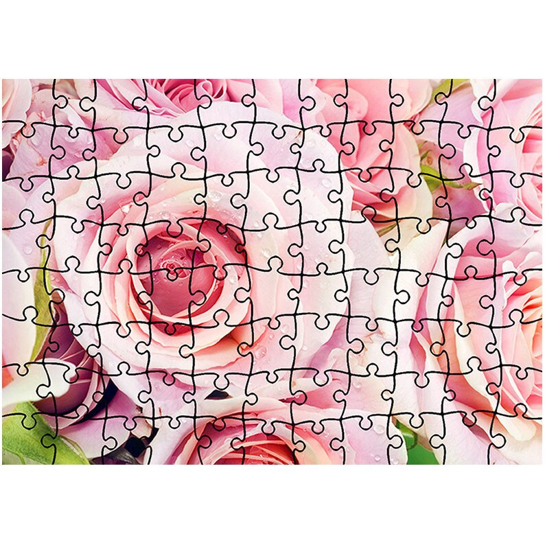 Puzzle Heartwork 96 piese, Trandafiri rozalii, Latime 40,5 cm x Inaltime 28,5 cm