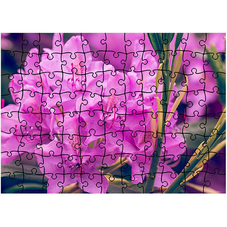 Puzzle Heartwork 96 piese, Rododendron violet, Latime 40,5 cm x Inaltime 28,5 cm