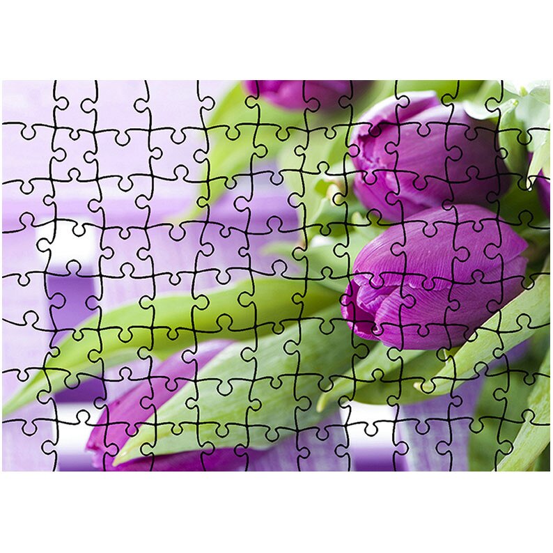 Puzzle Heartwork 96 piese, Buchet de lalele, Latime 40,5 cm x Inaltime 28,5 cm