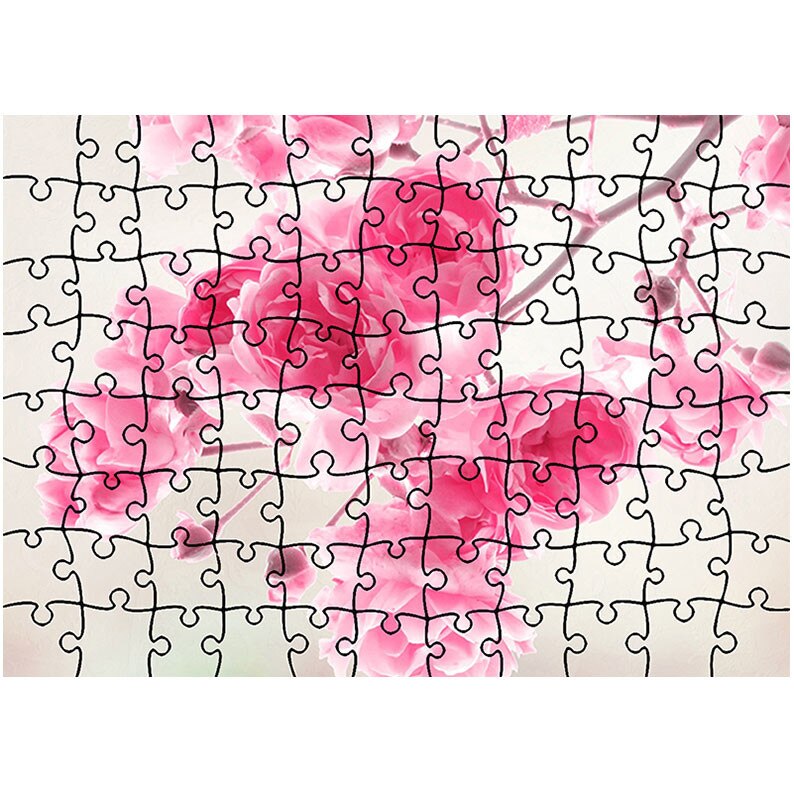 Puzzle Heartwork 96 piese, Frandafiri roz de gradina, Latime 40,5 cm x Inaltime 28,5 cm
