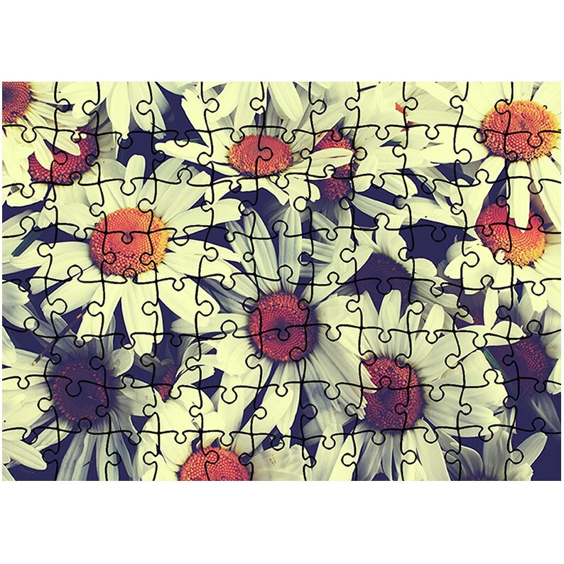 Puzzle Heartwork 96 piese, Flori de musetel, Latime 40,5 cm x Inaltime 28,5 cm