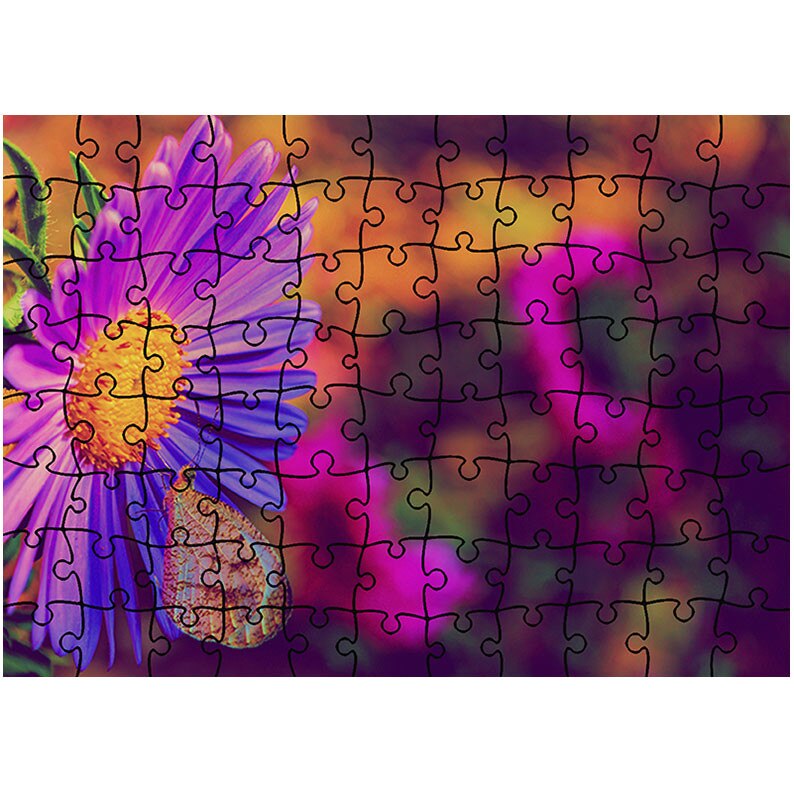 Puzzle Heartwork 96 piese, Floare cu tente mov, Latime 40,5 cm x Inaltime 28,5 cm